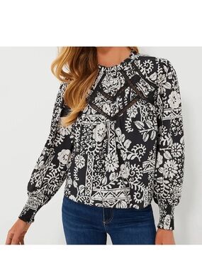 Love The Label Amaya Print Blouse Top Ruffle Cotton Printed